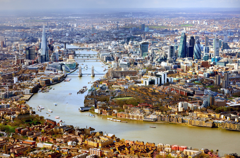 Aerial view of London