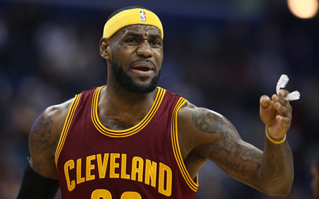 NEW ORLEANS, LA - DECEMBER 12:  LeBron James #23 of the Cleveland Cavaliers reacts during the game against the New Orleans Pelicans at Smoothie King Center on December 12, 2014 in New Orleans, Louisiana.  NOTE TO USER: User expressly acknowledges and agrees that, by downloading and or using this photograph, User is consenting to the terms and conditions of the Getty Images License Agreement.  (Photo by Chris Graythen/Getty Images)