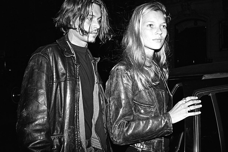 NEW YORK - 1994:  British supermodel Kate Moss (R) and American actor Johnny Depp leaving  a party for John Waters' film "Serial Mom"  in 1994 in New York City, New York.  (Photo by Catherine McGann/Getty Images)