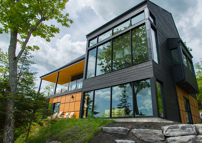 Beautiful modern house in the forest, outdoor